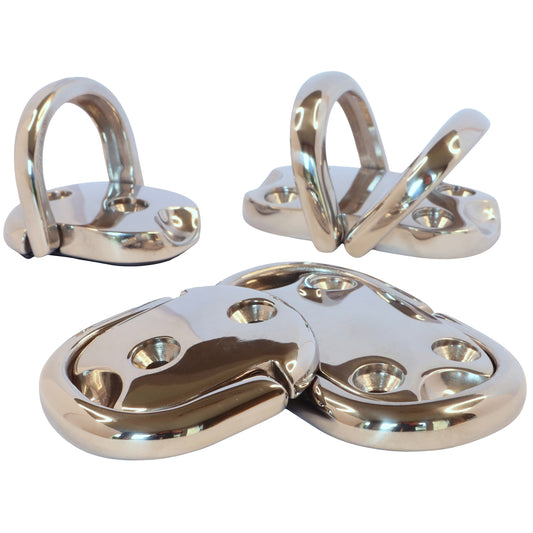 Polished Stainless Steel Foldable Pad Eyes, Available In Single Or Double.