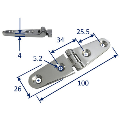 stainless steel strap hinge