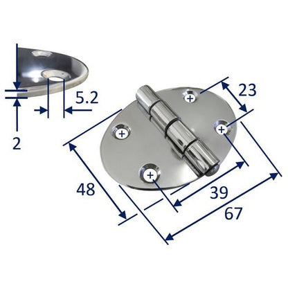 stainless steel oval hinges