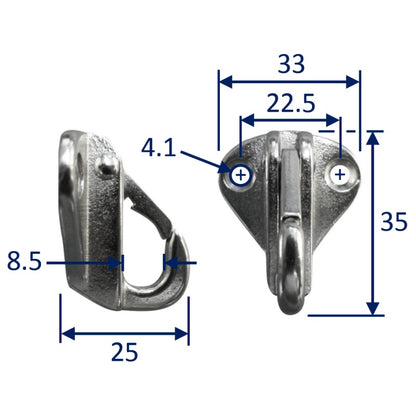 fender hooks - stainless steel - sprung