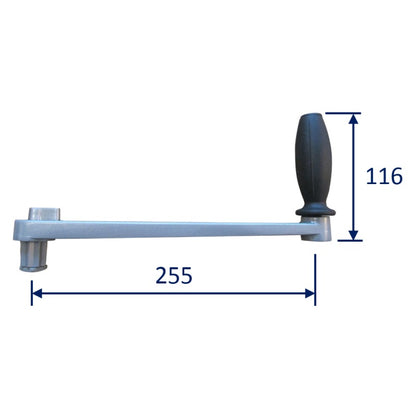 Sailing Winch Handle, Cast Aluminium Construction, Locking Lever