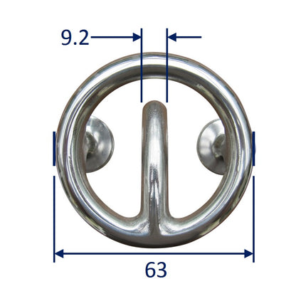 Water-Ski Rope Hook, 63mm Outside Diameter, Stainless Steel