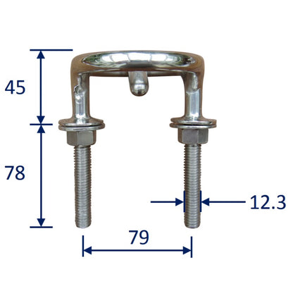 Water-Ski Mount Hook, 90mm Outside Diameter, Stainless Steel