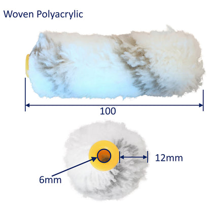 100mm (4inch) Mini Refill Paint Rollers, Fit 6mm Wire Core Handle, Ideal for Various Applications