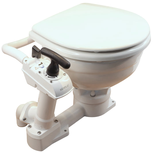 Seaflo Marine Toilet With Ceramic Bowl – Manual Operation – Compact Design