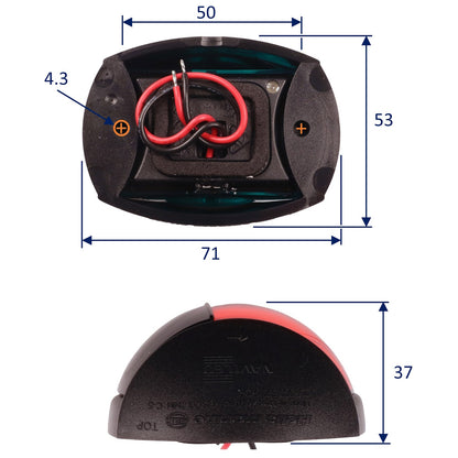 LED Navigation Lamp Port Side, For Boats Up To 50m In Length - Hella