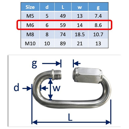 6mm chain repair link