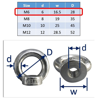 M6 stainless steel eye nut