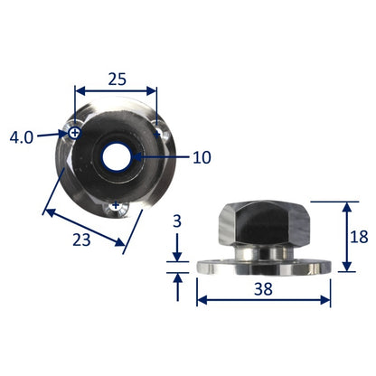 Waterproof Through-Deck Electrical Cable Outlet / Gland In Chrome Plated Brass