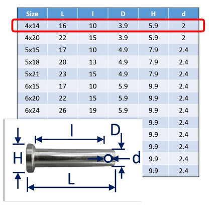 Clevis Pins A4 Stainless Steel