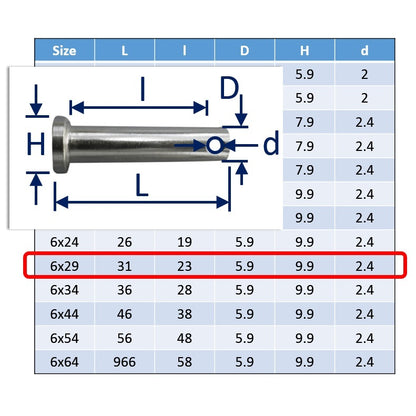 Clevis Pins A4 Stainless Steel