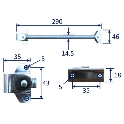 Hatch Spring Holder / Door Holder, Stainless Steel