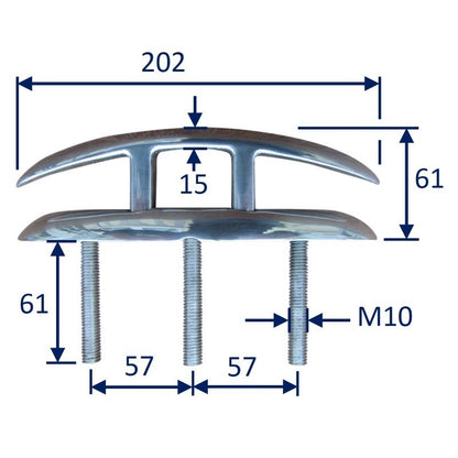 Folding Boat Deck Cleat, Stainless Steel