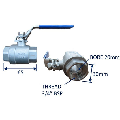 Seacock Ball-Valve Type Seacock In 316 Stainless Steel