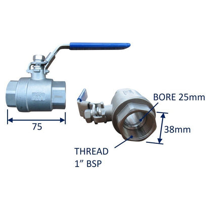 Seacock Ball-Valve Type Seacock In 316 Stainless Steel