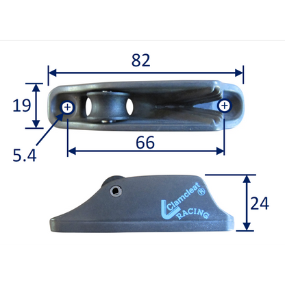 Roller Jam Cleat For Line Size 3mm to 6mm. Clamcleat (CL236AN)