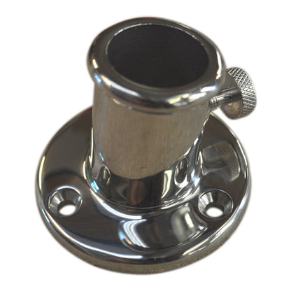 Flag pole holder, stainless steel deck bracket for flag-pole mounting