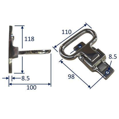 Folding mast step made from 316 stainless steel