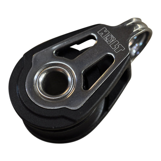 Dynamic 30mm Pulley Block, single fixed.  Line size 5 to 8mm