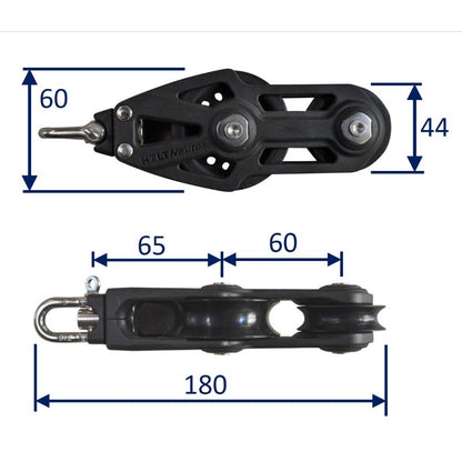 Sailing Pulley Block, Holt Plain Block 60 With Violin & Swivel