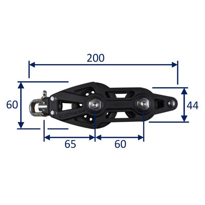 Sailing Pulley Block, Holt Plain Block 60 With Violin & Swivel & Becket