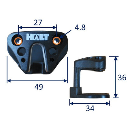 Fairlead for small cam cleat with integrated base.