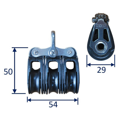 Holt Triple Pulley Block, Sailing / Marine Use, With Ball Bearings