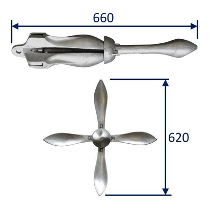 Grapnel Anchor, Folding Anchor, Galvanised Boat Anchor