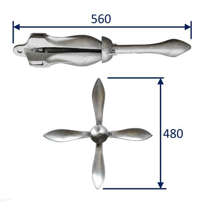 Grapnel Anchor, Folding Anchor, Galvanised Boat Anchor