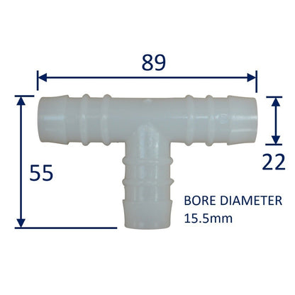 Plastic Tee Connector Hose Joining T-Junction Tee-Fitting