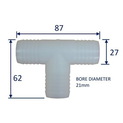 Plastic Tee Connector Hose Joining T-Junction Tee-Fitting