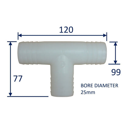 Plastic Tee Connector Hose Joining T-Junction Tee-Fitting