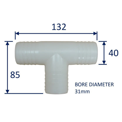 Plastic Tee Connector Hose Joining T-Junction Tee-Fitting