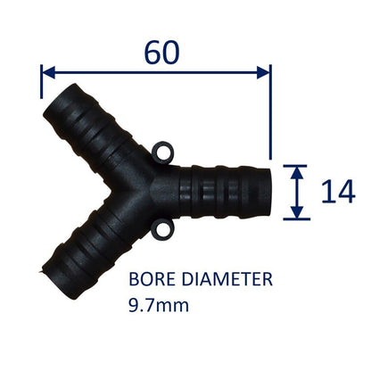 Plastic Y-Connector Hose Joining Fitting / Pipe Splitting Fitting