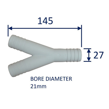 Plastic Y-Connector Hose Joining Fitting / Pipe Splitting Fitting