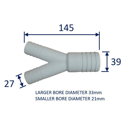 Plastic Y-Connector Hose Joining Fitting / Pipe Splitting Fitting