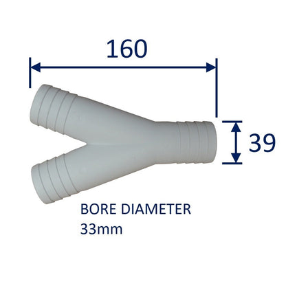 Plastic Y-Connector Hose Joining Fitting / Pipe Splitting Fitting