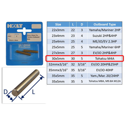 Outboard Shear Pin / Propellor Shear Pins / Outboard Motor Shear Pin (2 pack)