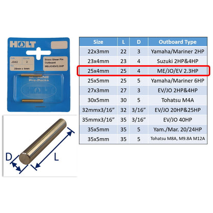 Outboard Shear Pin / Propellor Shear Pins / Outboard Motor Shear Pin (2 pack)