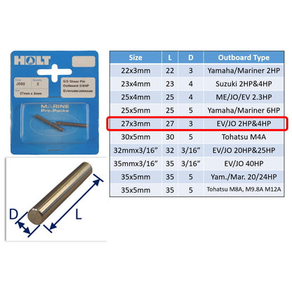 Outboard Shear Pin / Propellor Shear Pins / Outboard Motor Shear Pin (2 pack)