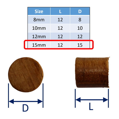 Teak Dowel Plugs For Covering and Making-Good Screwed Joints