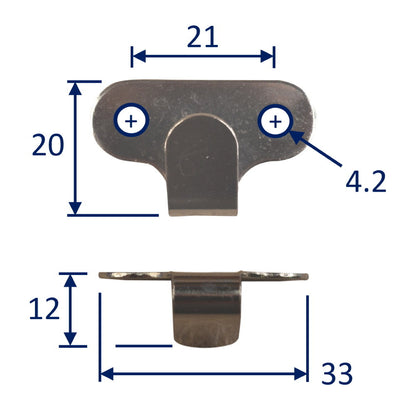 Stainless Steel Marine Canopy Hooks With Screws (2 pack)