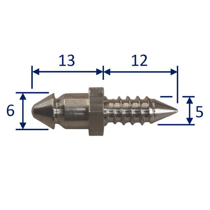 Boat Canopy Pull-Up Threaded Fixing Stud, Nickel-Plated Brass (2 pack)