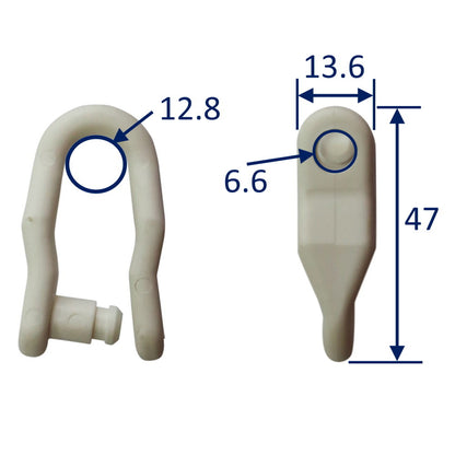 Nylon Sail Shackle, Snap Close Sail Shackle, 42mm Internal Height