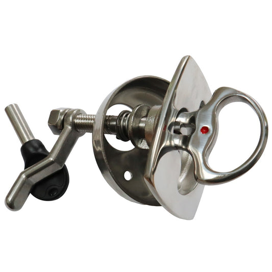 Boat Hatch Lock-Down Handle With Twist Lock Action And Locking Key