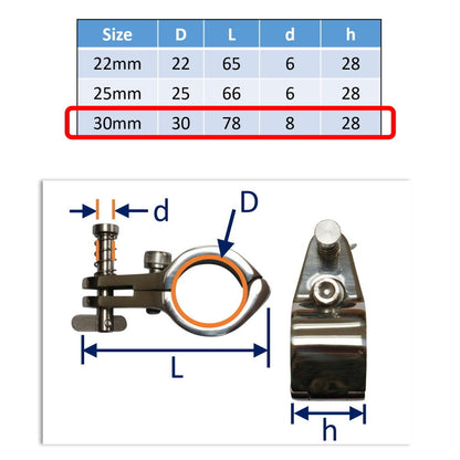 Hood Frame / Bimini Mounting Bracket Incorporating Quick-Release Pin