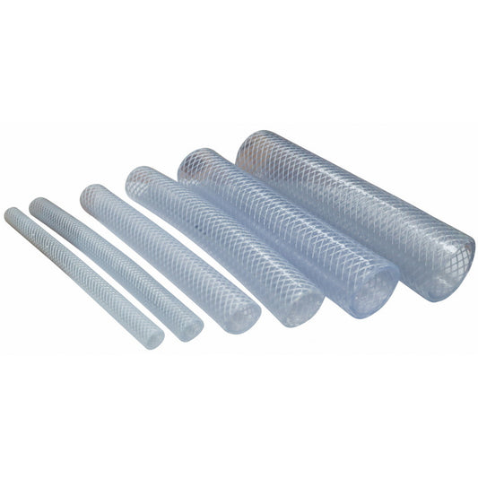 Clear Braid-Reinforced PVC Hose / Tube For Water and Air Delivery (Sold By The Metre)