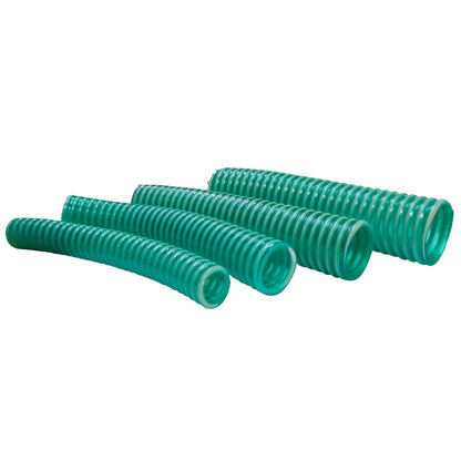 Flexible Green-Tinted PVC Marine Delivery and Suction Hose With Spiral Reinforcing (Sold By The Metre)