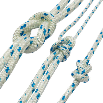 Braided Polyester Sailing Rope, Foresheet, Mainsheet Rope, Blue Fleck (Sold By The Metre)