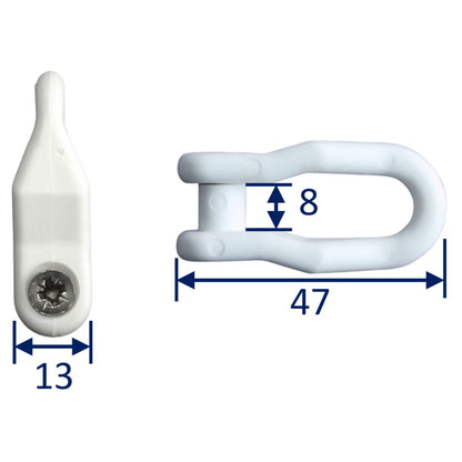 Nylon Sail Shackle, Sail Shackle, 42mm Internal Height, With Self-Tapping Screw